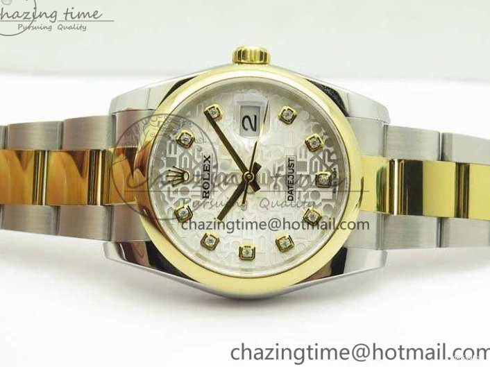 1:1 Diam 36mm SA3135 On YG SS Datejust V2 116234 Dial White Best Oyster DJF Com Bracelet Edition 0313